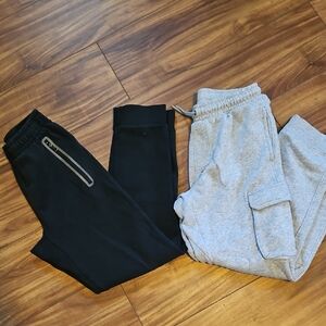 Kids Black and Gray Jogger Pants Set